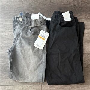 NWT $39 Calvin Klein Boys Gray Jeans + black casual pants 7 / 8